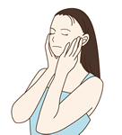 化粧をする女性